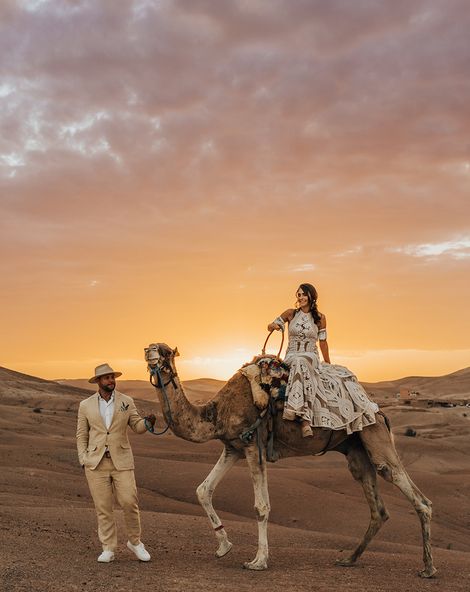 Marrakech desert elopment wedding with camel rides
