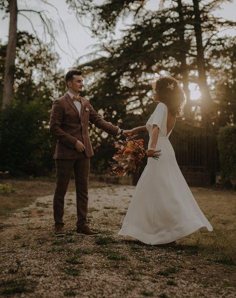 Brown wedding suit