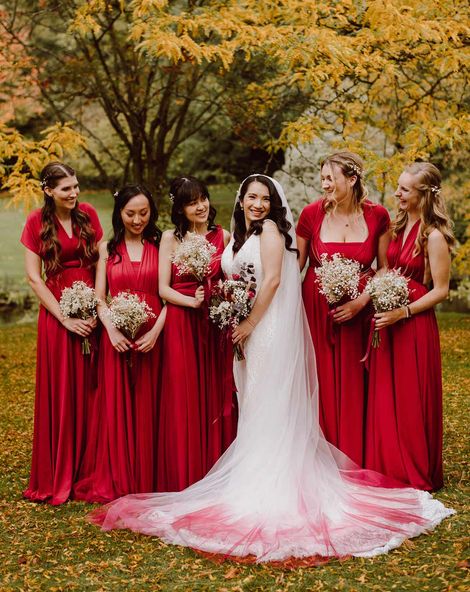 red lace wedding dress