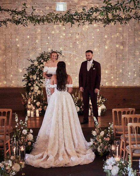 East Riddlesden Hall rustic Italian inspired wedding inspiration with greenery, lights and candles by Jennifer Thoburn Photography