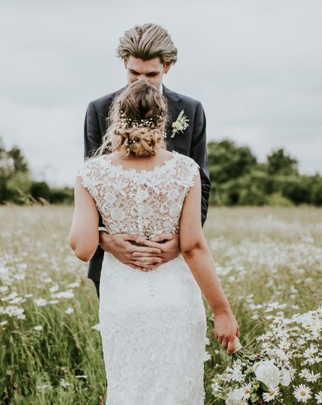 At Home Tipi Wedding With DIY Decor Lace Maggie Sottero Ellis Bridal Gown