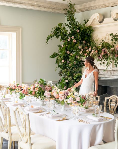 Timeless Romance at Country House West Horsley Place, Surrey | Planned by Rachel Dalton Weddings | Blush Pink & Peach Flowers by Emma Soulsby Flowers | David Wheeler Photography