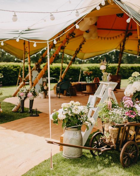 DIY Rustic Tipi Wedding at Riverhill Gardens, Sevenoaks | Outdoor Ceremony | Halo & Wren Wedding Dress | Frances Sales Photography