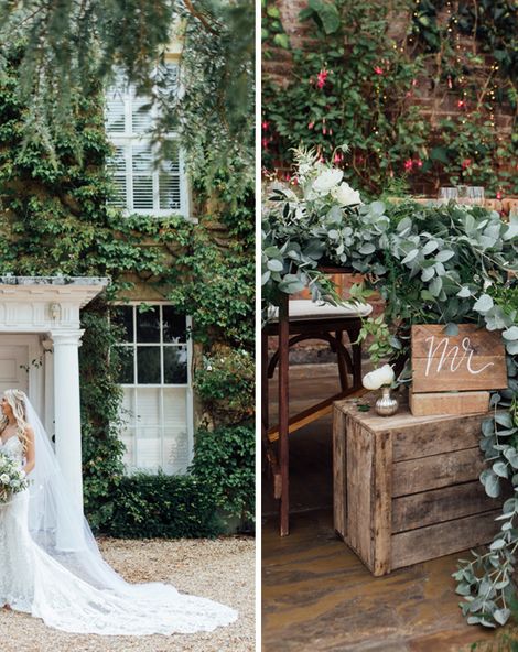 Boho meets French Rustic at Northbrook Park in Surrey | Bride wears Made With Love | Tumbling Foliage and Big White Blooms | Images by Charlotte Bryer-Ash
