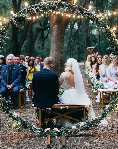 Puglian Countryside Wedding with Fairy Light Altar and Olive Grove Aperitivo | Anna Kara Wedding Dress | Britten Weddings Veil | Figtree Wedding Photography