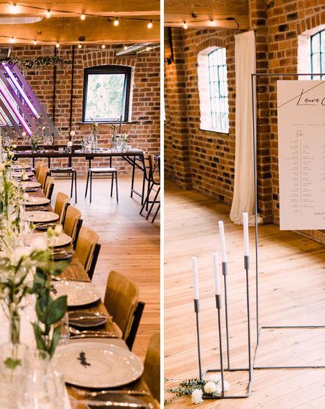 Haarlem Mill Wedding With Geometric Decor And Neon Signs