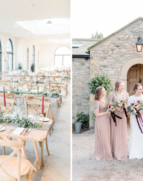 February Wedding at The Fig House Middleton Lodge with Burgundy Decor