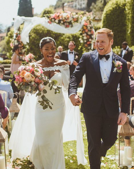 Lake Como Wedding with Bride in Justin Alexander Bridal Cape
