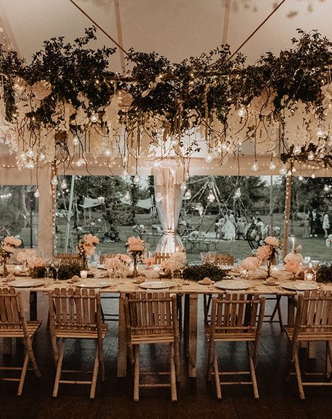 Intimate Wedding In France With Romantic Flower & Light Installation