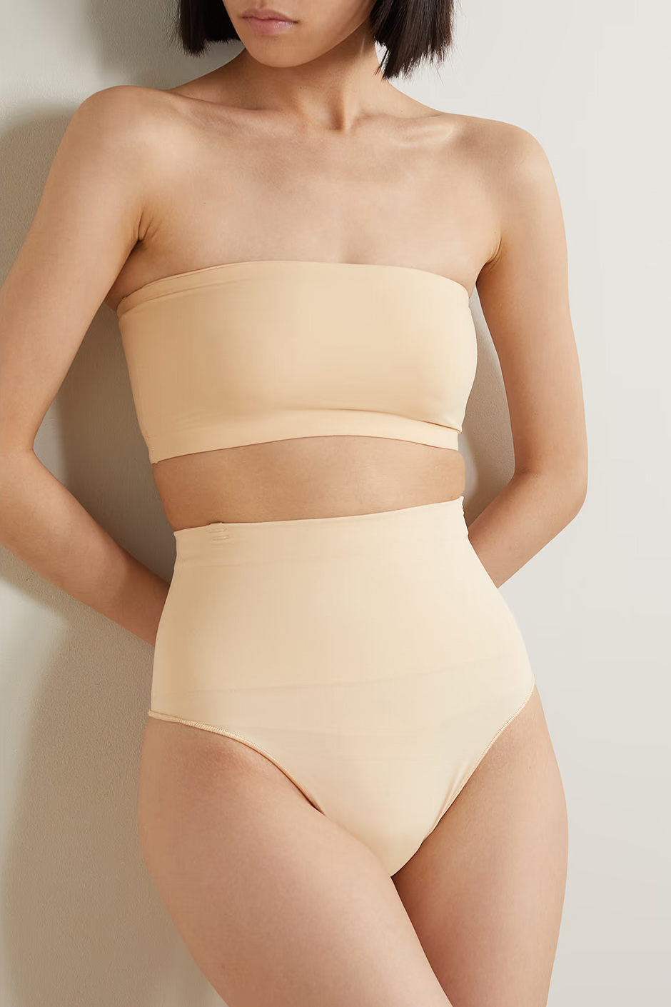 Tummy control bridal shapewear from Skims - Core Control High Waist Thong in sand