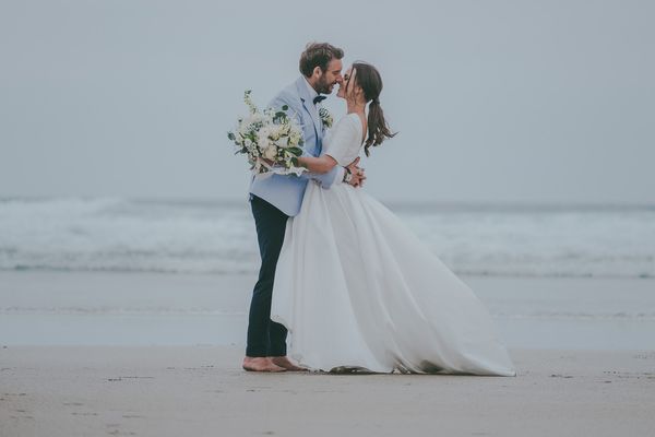 Wedding On The Beach At Lusty Glaze Cornwall