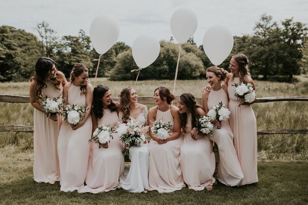 Millbridge Court, Surrey Wedding with DIY Decor, Foliage & Giant Balloons | Madison James Bridal Gown | Black Tie Suits | Nataly J Photography