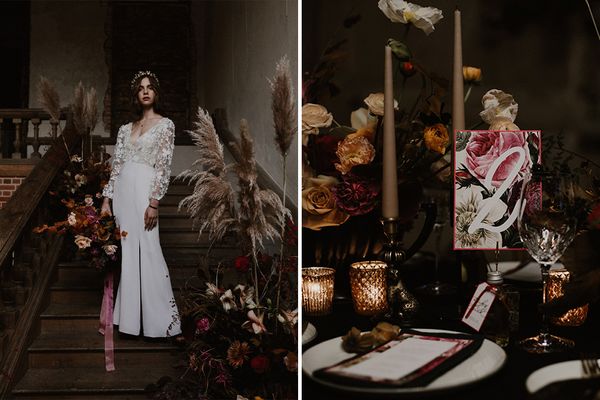 Deep Florals Wedding Inspiration at The Grange at Northington Planned & Styled by Wed & Bash | Jenni Bloom Flowers | Sara Lincoln Photography