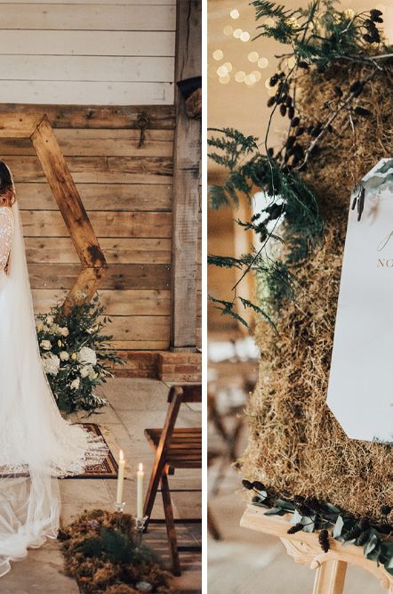 Geometric Wedding Decor & Styling by Locate to Create with Wooden Hexagonal Altar & Backdrop, Persian Rugs, Dried Flowers & delicious Desserts.