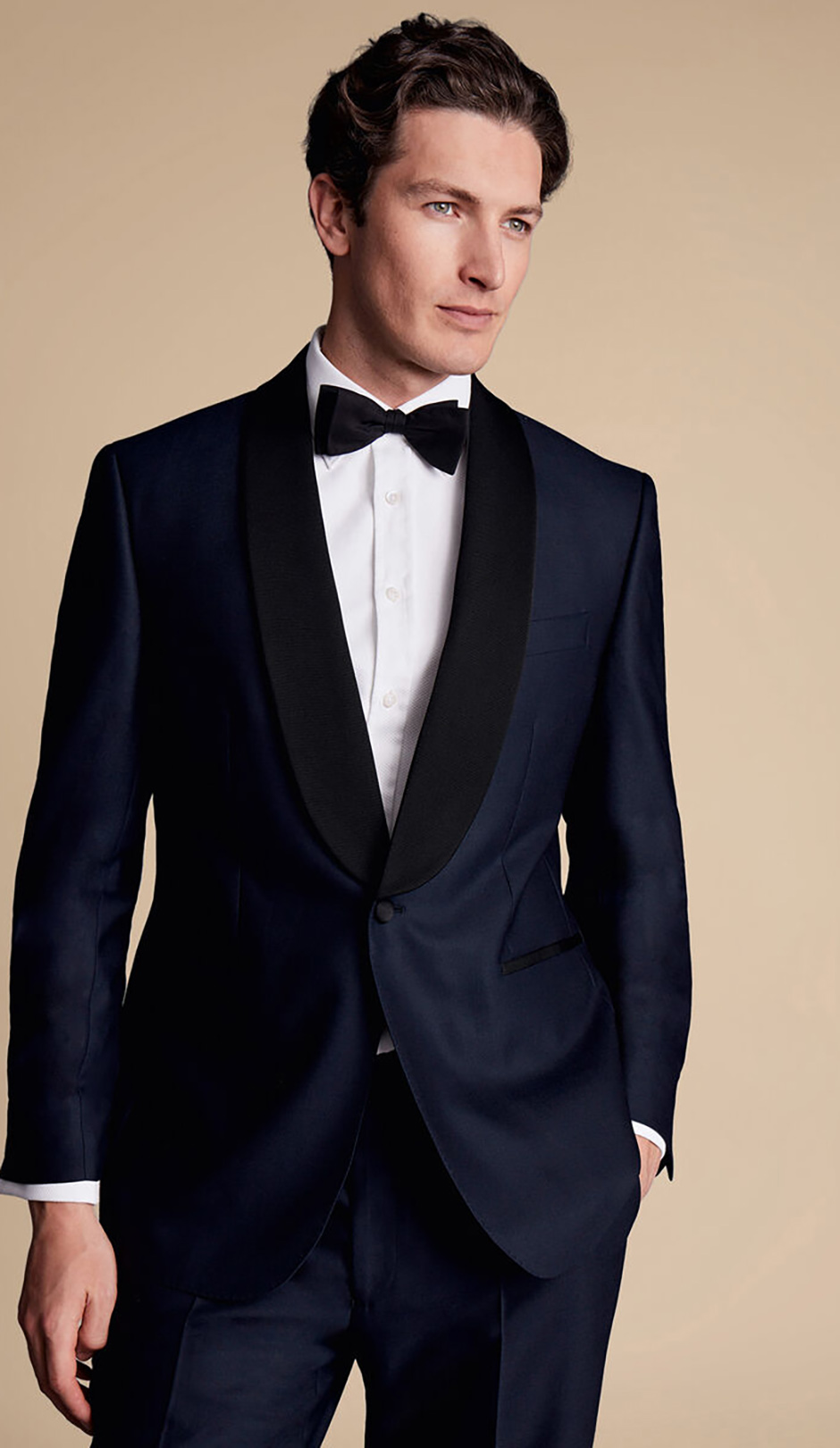 Navy groom suit from Charles Tyrwhitt 