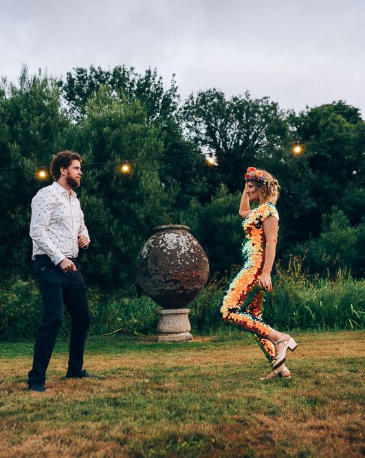 Bride In Sequinned Jumpsuit