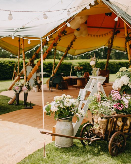 DIY Rustic Tipi Wedding at Riverhill Gardens, Sevenoaks | Outdoor Ceremony | Halo & Wren Wedding Dress | Frances Sales Photography