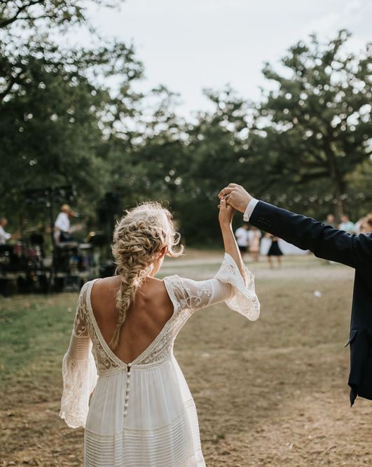 Spell & the Gypsy Collective Bell Sleeve Wedding Dress for an Outdoor Bohemian Wedding at La Selva, Tuscany | Damien Milan Photography