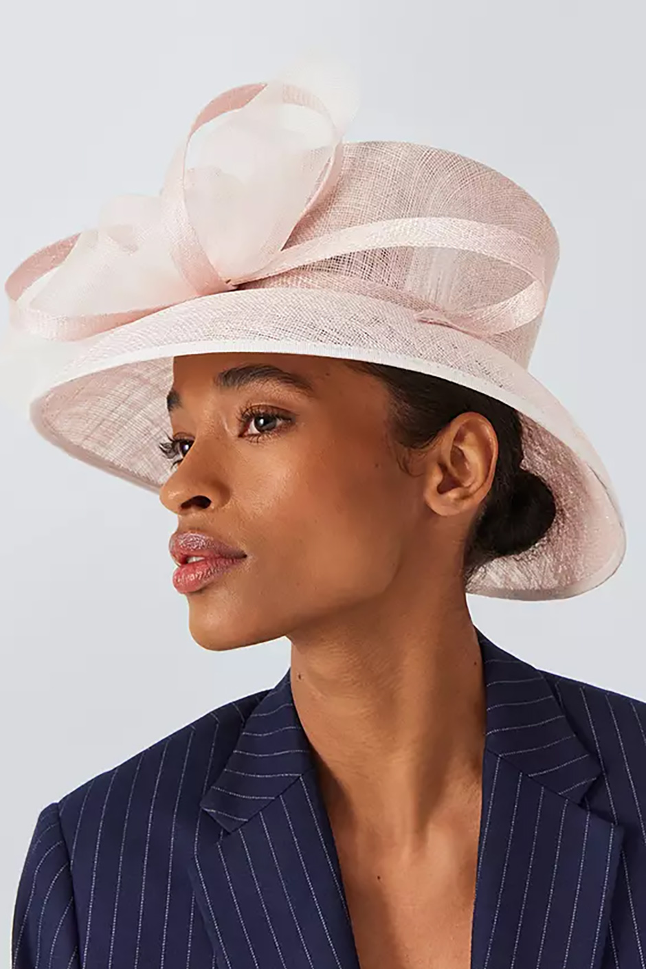 John Lewis wedding hat in pink with oversized bow