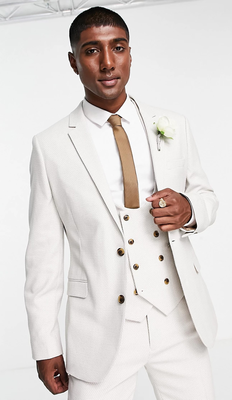 White groom suit from ASOS