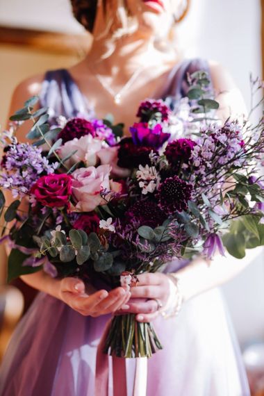bryony mae flowers sussex wedding flowers purple bouquet