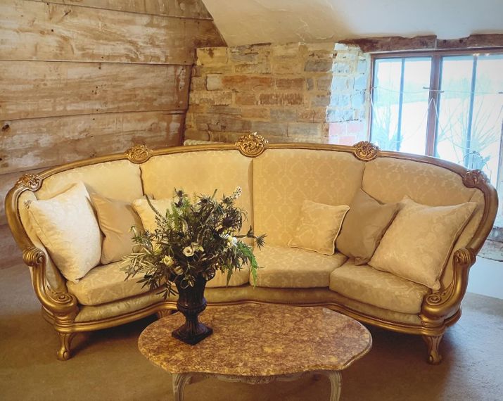 almonry weddings barn sofa