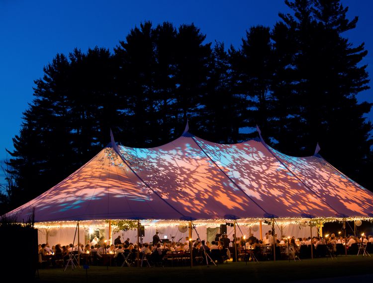 origami marquees sailcloth marquee at night