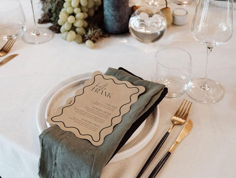 the luxe paper co menu card