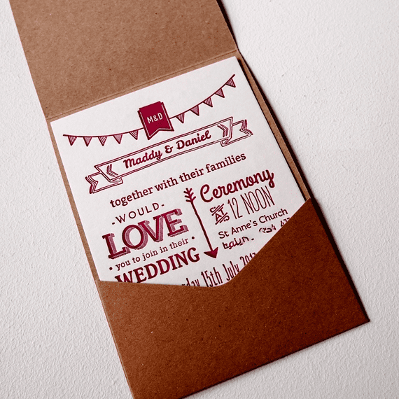 the smallprint company rustic wedding invitation 01