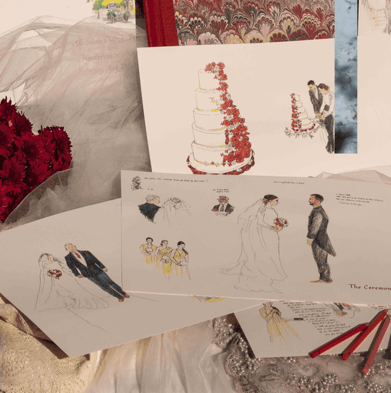 the wedding illustrator red portfolio