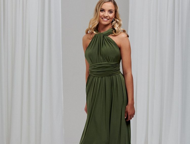 lace favour lily rose olive green multiway bridesmaid dress 5