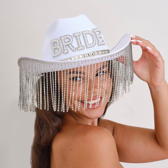 team hen hen 124   white embellished bride cowgirl hat v1 large