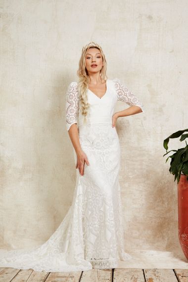 indiebride london sustainable lace wedding dress made in the uk