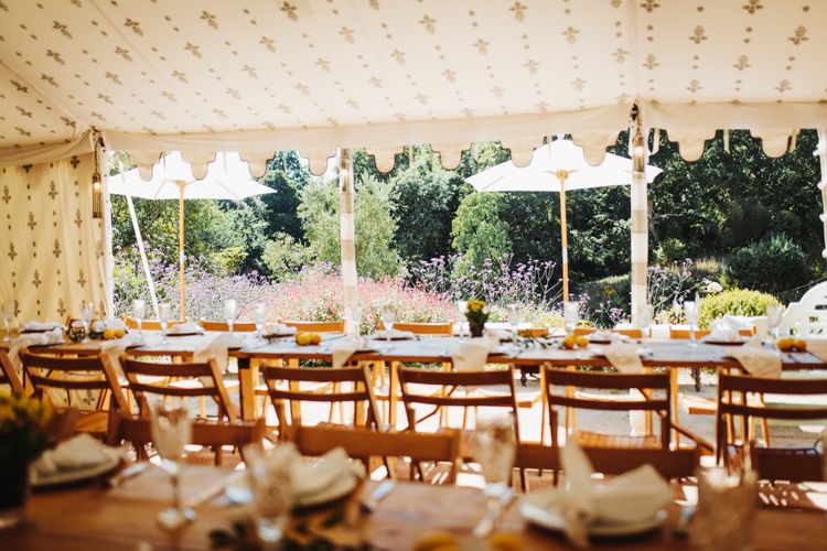 carwinion house gardens marquee tables