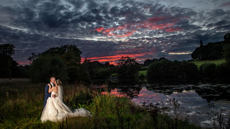 bride and groom landscape sunset philipburkephotography