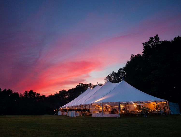 origami marquees sailcloth marquee in sunset