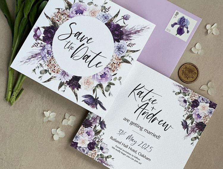 wild moon wedding stationery wild moon wedding stationery lilac and white floral save the dates