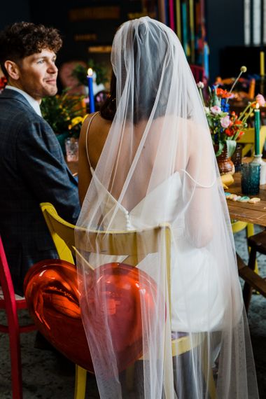 Sheer wedding veil