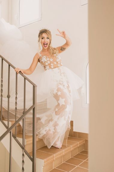 Tulle star modern peplum ballgown dress by Alejandro Resta