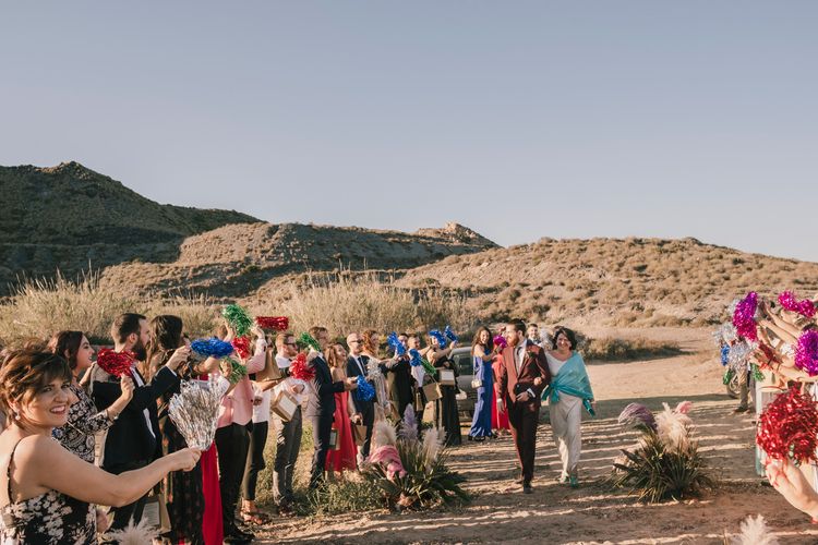 Guests at Spanish Beach wedding
