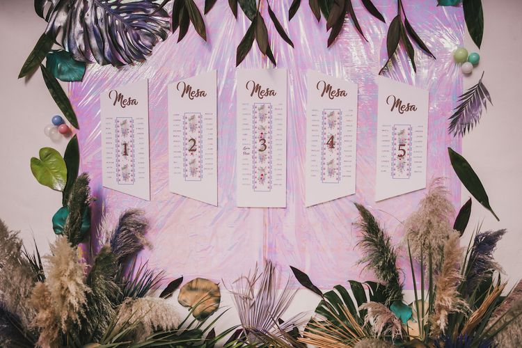 Geometric table plan designed by the bride