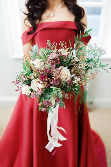 Winter Bridal Boutique | Red New Years Eve Winter Wedding at Iscoyd Park, Shropshire | White Stag Wedding Photography | Lovetwofilm