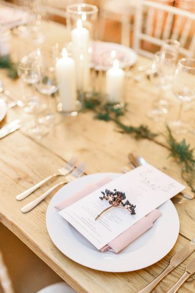 Elegant Place Setting | Wedding Reception Decor | Red New Years Eve Winter Wedding at Iscoyd Park, Shropshire | White Stag Wedding Photography | Lovetwofilm