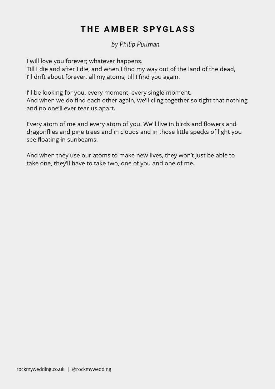 the-amber-spyglass-by-philip-pullman-wedding-reading for Death Is Nothing At All Poem Printable Pdf Free Download The Amber Spyglass by Philip Pullman Wedding Reading for Death Is Nothing At All Poem Printable Pdf Free Download