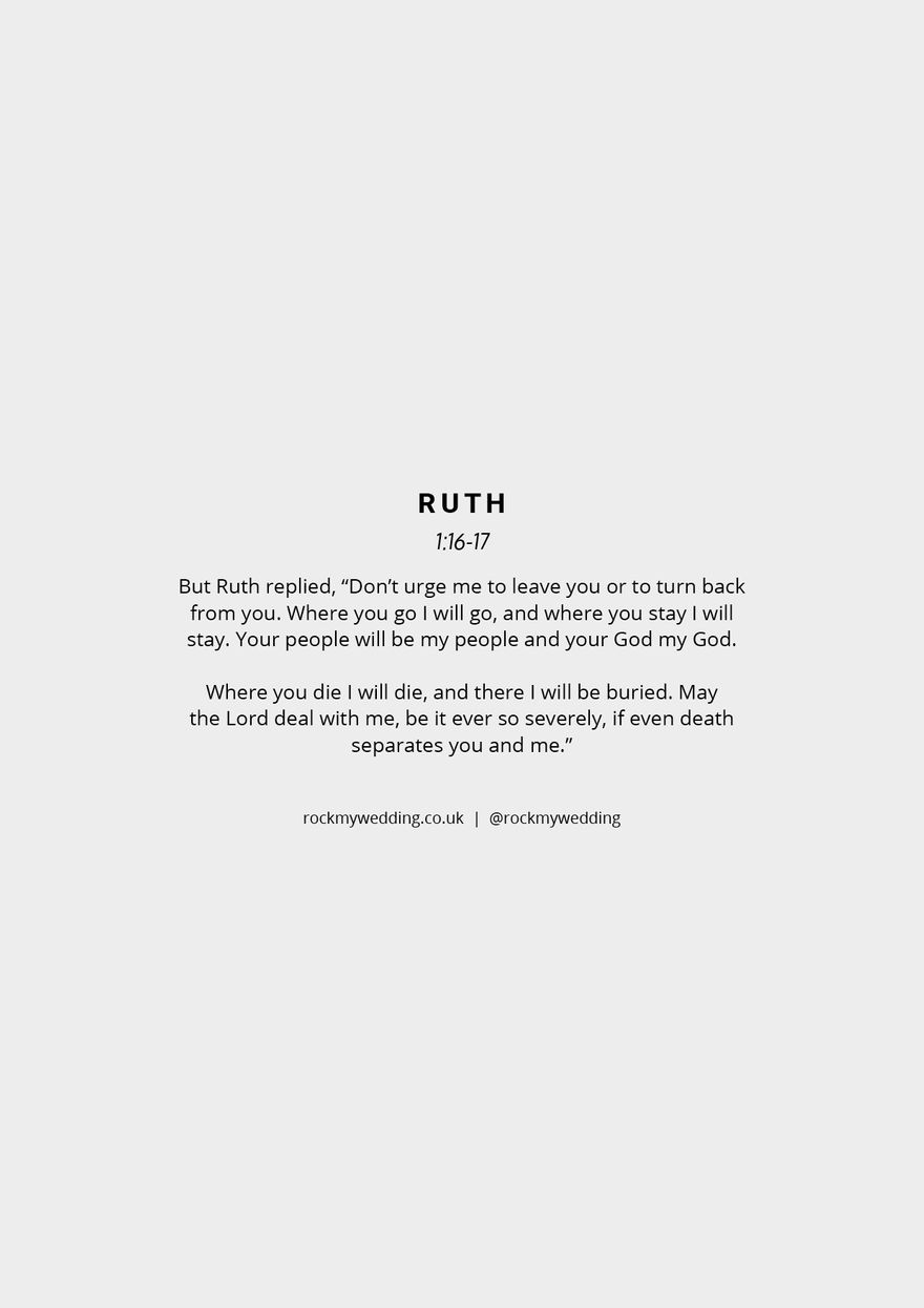 Rock For Ruth Ruth Bible Verses For Wedding