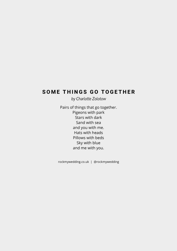 Some Things Go Together Wedding Reading by Charlotte Zolotow