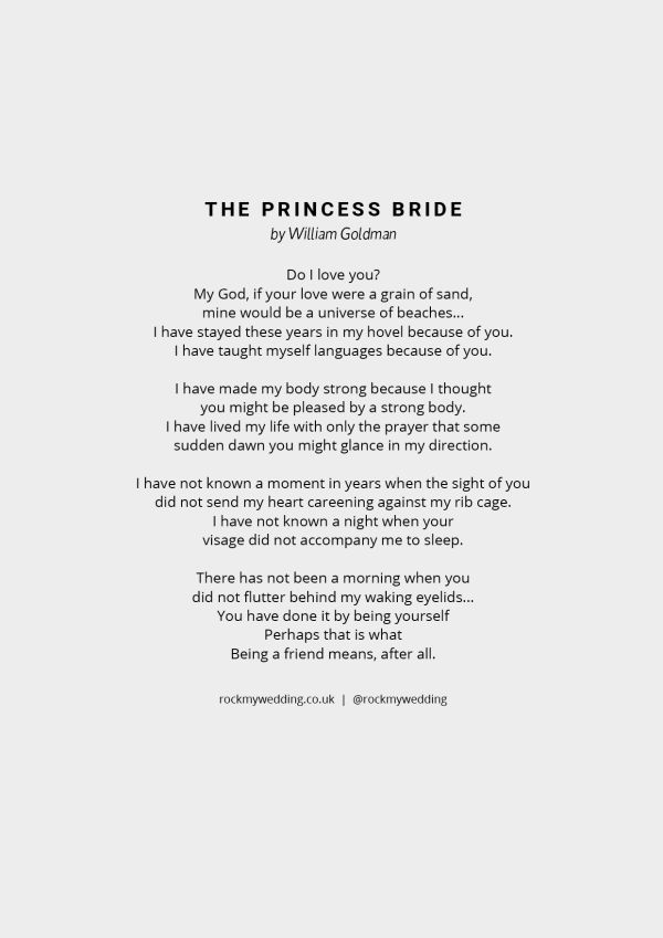 The Princess Bride Wedding Reading