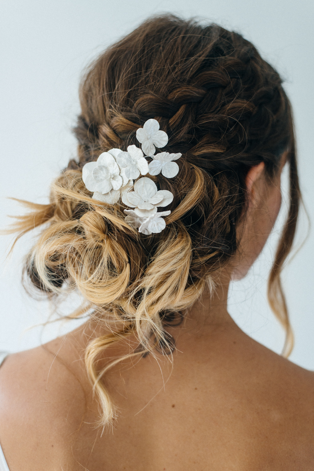 inspiration for half up half down wedding hair with tousled