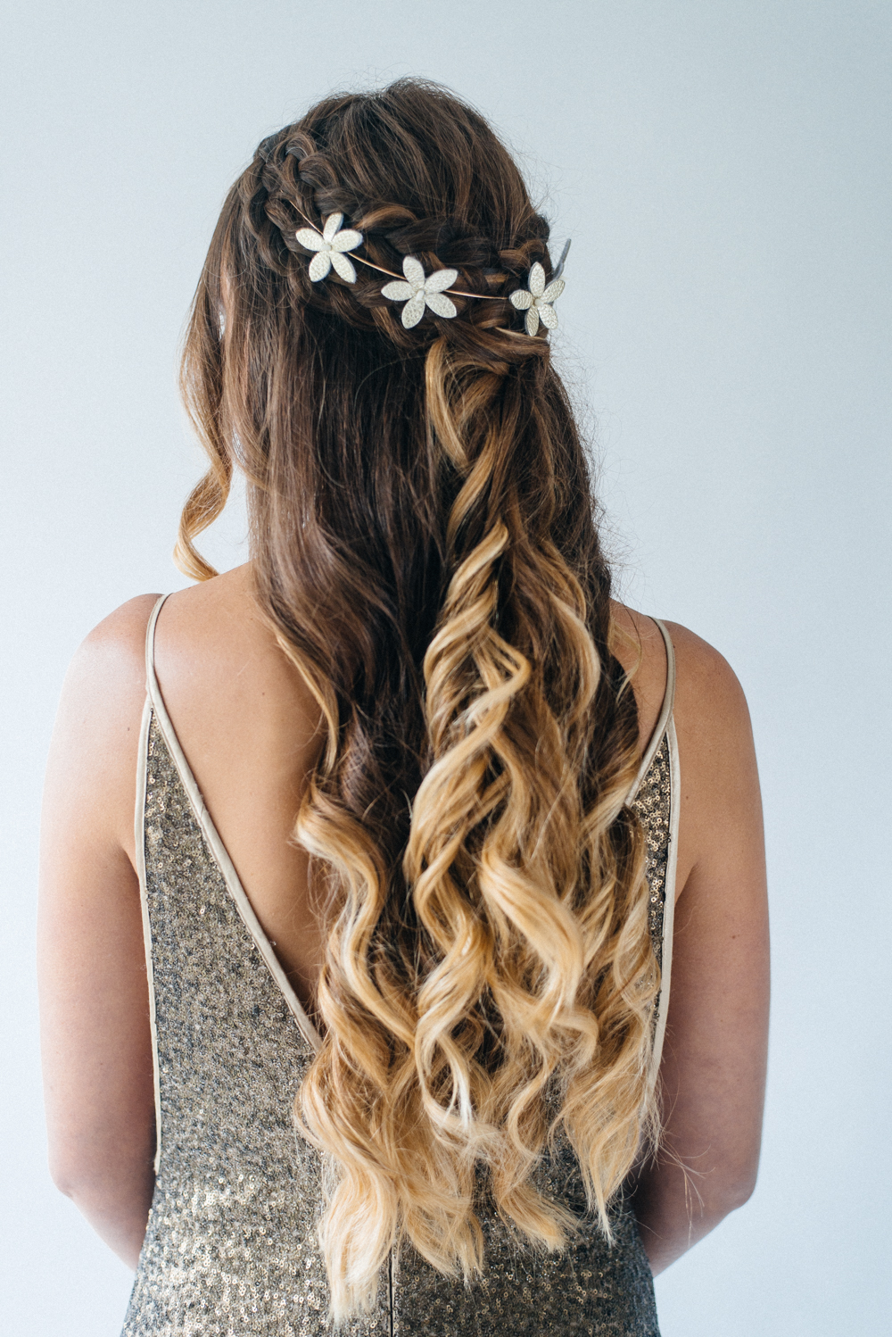 inspiration for half up half down wedding hair with tousled