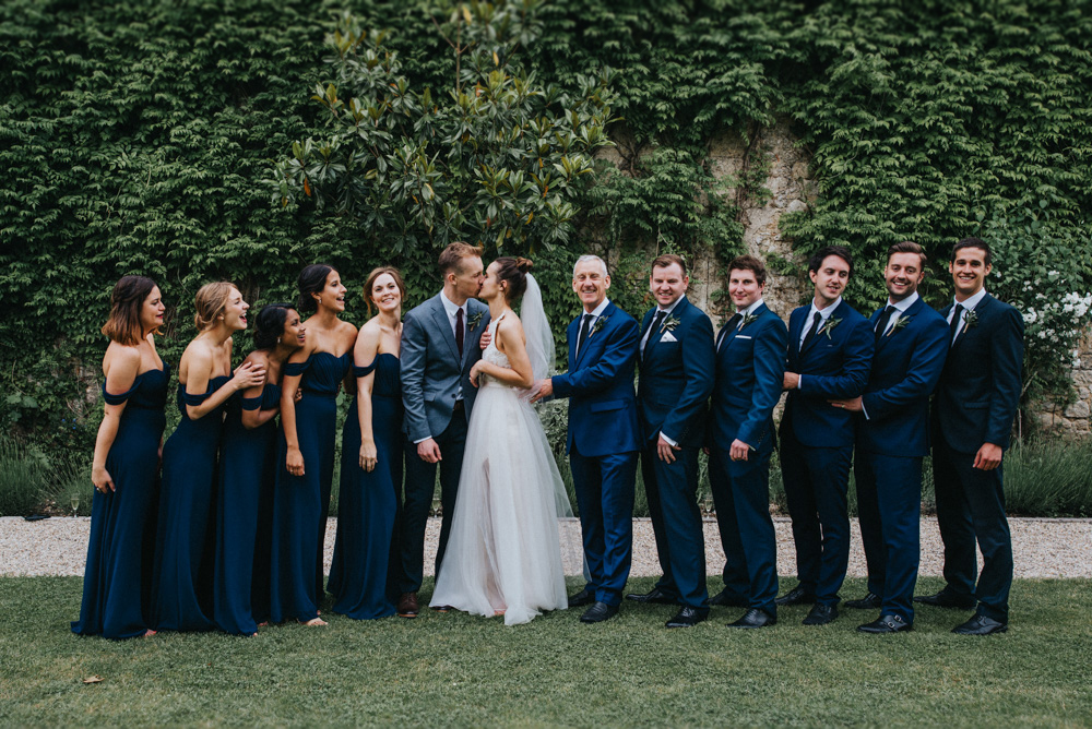 navy bridesmaids and groomsmen